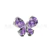 Jiangtai F136 Aleación de Titanio Joyería Cabeza Mariposa Incrustada con Circonita Transfronteriza G23 Cuerpo de Aleación de Titanio Joyería para Perforaciones Pendientes