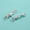 Botón de Plata Pura S999 Hebilla de Elefante de Nariz Larga Pulsera de Cuerda Hecha a Mano DIY Pulsera de Perlas de Cristal Accesorios de Hebilla de Cola