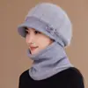 Gorro de Punto Cálido de Otoño e Invierno para Personas de Mediana Edad y Mayores, Gorro de Lana de Una Pieza con Visera de Pato para Viajes al Aire Libre, Protección para los Oídos, Protección para el Cuello, Gorro Cortavientos