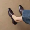 Zapatos retro slip-on de abuela 2026, cuero suave de moda, suela suave, estilo de hada versátil, zapatos planos de cuero genuino para mujer