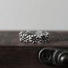 Anillo de plata de ley 925 para mujer, estilo retro, con diseño de flor, abierto, ajustable, para regalo de novia