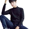 Suéter Transfronterizo para Hombre Suéter Cálido Base Ajustado Cuello Medio Alto Estilo Coreano Elegante Top de Punto