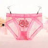 Fábrica de calcinhas atacado renda bordada em tule sexy confortável calcinha de cintura feminina 332