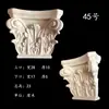 Madera Maciza Tallada Aplique Columna Romana Columna Cuadrada Viga Superior Estilo Europeo Pared de Fondo Revestimiento de Pared Flor Decorativa de Chimenea Cabeza de Flor Relieve