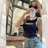 Chaleco de Dopamina Sexy Letra Americana Ropa Exterior Ropa Interior Borde Contrastante Delgado Corto Sin Mangas Chaleco Delgado