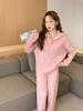 Traje Casual de Duas Peças Estilo Coreano de Luxo Leve Estilo Preguiçoso para Mulheres Malha Macia Waxy Solta Calça Longa Wide Leg de Cintura Alta