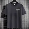 Fabricante Direto Camiseta Masculina de Seda de Gelo Manga Curta Tendência 2025 Casual Gola Redonda Verão Nova Camiseta Masculina de Meia-Manga