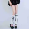 Calcetines de Invierno y Otoño Estilo Japonés JK con Lazo y Cordón, Calcetines de Caña Media Apilables, Calcetines Dulces para Niña, Versátiles, Estilo Miu para Mujer