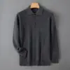 Suéter de Terciopelo Baicai 100% Lana 2026 Otoño/Invierno Nuevo Camisa para Hombre Cuello Camisero Capa Base Lujo Ligero Negocios Holgado Cálido