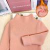Suave e Macio Roupa Infantil Peça Única Suéter de Caxemira Inverno Infantil Forrado com Fleece Camisa Base Engrossada Gola Meia-alta Suéter Interno para Menino