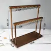 Soporte de madera maciza color nogal para collares, Estante de almacenamiento para pulseras, Soporte de exhibición de joyas para rosarios budistas, Cadenas de suéter y pulseras