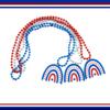 Venta caliente transfronteriza, collar de cuentas azules, rojas y plateadas para el Día de la Independencia, colgante decorativo para fiesta del Día Nacional de EE. UU., regalo festivo
