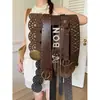 Cinturón Punk con Tachuelas Estilo Western Vintage para Mujer, Cinturón Resistente con Borla de Mariposa para Combinar con Vestidos, Accesorio de Cinturón Marrón