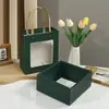 Bolsas de regalo transparentes con ventana, cajas de joyería de papel multicolor, juegos de regalo de muñeca y flores de cumpleaños