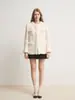Abrigo de Lana 45% Estilo Francés Suave y Elegante Holgado con Parches de Piel Manga Larga Estilo Chanel para Mujer, Versión Engrosada para Otoño e Invierno