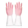 Luvas de lavar louça duráveis à prova d'água borracha látex escova de cozinha lavar louça lavar roupas trabalho doméstico limpeza