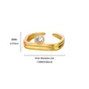 Anel de Cobre Aberto com Design Moderno, Banhado a Ouro 18K, Incrustado com Diamantes, Formato de Borboleta e Coração, para Mulheres, Joia de Anel de Moda Versátil