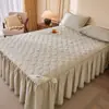Faldón de cama de algodón 100% de Xinjiang, pieza única, modelo nuevo 2025, algodón puro acolchado, protector de colchón engrosado, protector de colchón a prueba de polvo