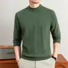 Item quente da transmissão ao vivo suéter masculino gola alta meia outono e inverno engrossado casual camada base malha suéter masculino de lã estilo old money