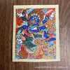 Xizang Hot Gong Nepal Tanka Pintado a Mano Mahakala Núcleo de Tarjeta 4*5