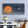 Colgante de pared para influencers decoración horizontal de lujo ligero pintura de porcelana de cristal reloj sala de estar reloj moderno reloj de pared para el hogar pintura decorativa hogar