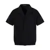 Camisa Casual de Cor Sólida com Lapela de Manga Curta Estilo Americano para Homens e Mulheres, Novo Cardigan Casual Solto Simples para o Verão 2026