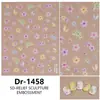 Redanco5D Estampado Estilo Ins Popular Dibujos Animados Pegatinas para Uñas Flor Linda Estéreo Pegatinas para Uñas Dr1457