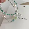 Pulseras Minimalistas en Capas para Mujer Moda Coreana Personalidad Temperamento Pulseras Estilo Ins Elásticas Hechas a Mano Joyería de Perlas Tendencia