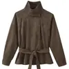 Atacado de fabricante de roupas femininas transfronteiriço 2026 AliExpress mais vendido jaqueta plissada da moda casual tendência estilo francês