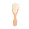 Escova de Lã de Faia para Bebê, Escova de Banho Infantil, Pente Massageador com Almofada de Ar, Escova para Aparar Cabelo, Escova de Lã de Madeira de Lótus