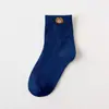 Calcetines para Mujer ins de Moda Tobilleros de Boca Baja Invisibles Oso Lindo Estilo Japonés Color Sólido Algodón Calcetines de Longitud Media Calcetines Cortos Finos para Mujer