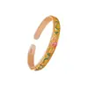 Prata Pura 9999 Esmaltada Pintada a Ouro Padrão Cabaza Nuvem Sutra Coração Sutra Pulseira de Prata para Mulheres, Bracelete de Prata Ajustável, Presente para Namorada