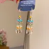 Pendientes de Borla de Cristal de Resina Incrustados de Diamantes con Forma de Rombo Lujo Accesible Ganchos de Oreja de Gama Alta Moda Personalizable Pendientes Versátiles para Mujer