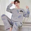 Pijama para hombre de manga larga y pantalón primavera y otoño simple casual para jóvenes invierno traje para estar en casa se puede usar afuera