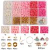 Amazon Rosa Vibrante Conjunto de Contas de Cerâmica Macia Quebra-Cabeça Feito à Mão DIY Pulseira Cor Acessórios de Pulseira de Cerâmica Macia