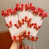 Accesorios para el Cabello de Año Nuevo para Niños Pasadores Trenzados de Mariposa Clips de Borla Festivos para Nochevieja Accesorios para el Cabello de Saludos de Año Nuevo para Niñas Pasadores