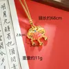 Novo Estilo Chinês Pingente Antigo de Areia Dourada Lótus com Gotejamento de Óleo Peixe Carpa Borla Fecho de Segurança Colar Design de Estilo Étnico Joias