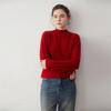 Suéter de Cachemira Engrosado de Cuello Medio Alto para Mujer, Suéter de Cachemira Trenzado de Tres Hilos, Suéter Holgado de Punto Trenzado, Camiseta Básica Estilo Coreano, Moderno