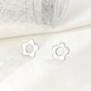 Pendientes de flor brillante de plata esterlina S925, joyería sencilla con temperamento de nicho, pendientes de flor de ciruelo de moda para mujer, pendientes de moda