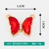 Amostra Fabricante Atacado Estilo Coreano Novo Pingente Duplo Colorido Fofo Borboleta Incrustada Pingente de Strass Joias Acessórios DIY