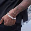 Pulsera Estilo Chi Cheng Amor Inverso, Pulsera de Diamantes Azúcar Helado de Lujo Ligero, Pulsera Unisex Versátil Hip-Hop de Alta Gama Totalmente Diamantada