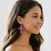 Pendientes de aro cruzados de nuevo estilo transfronterizos europeos y americanos de aleación, moda retro versátiles, pendientes de turquesa, accesorios para mujer