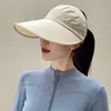 Chapéu de Sol de Seda de Gelo com Aba Larga Feminino para Verão, Viagem, Corrida, Ciclismo, Proteção Solar, Top Respirável, Moda de Férias, Chapéu de Sol de Praia