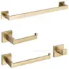 Accesorios Cuadrados de Acero Inoxidable para Baño Barra para Toallas Portarrollos de Papel Higiénico Gancho Juego de Baño Transfronterizo