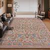 Alfombra Retro Estilo Americano para Sala de Estar, Resistente a Manchas y Fácil de Mantener, Alfombra Antideslizante Imitación Cachemir, Alfombra Grande de Cobertura Total para Mesa de Café en Casa