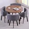 Mesa de Recepção Simples e Combinação de Cadeiras Mesa de Negociação Recepção de Loja Comercial Mesa e Cadeira Mesa Redonda Pequena para Lazer de Escritório