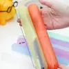 Caja de Cepillo de Dientes Color Caramelo Cubierta Portátil para Cepillo de Dientes Caja de Cepillo de Dientes de Plástico con Textura Caja de Almacenamiento para Limpieza de Cepillo de Dientes de Viaje