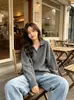 Tejido de Lana Cachemir Flocado para Mujer Otoño Invierno Nueva Llegada Suéter de Manga Larga con Solapa Color Sólido Versátil Suave Pegajoso Top Base para Mujer