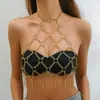 Yueran Cadena Metálica Cruzada Europea y Americana para Mujer, Anillo, Cuello Halter, Malla Hueca, Chaleco, Cadena Corporal Dl0001 Tendencia