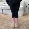 Tongxingyuan Doce Fofo Coreia do Sul Roupa Infantil Inverno Novo Doce Beleza Baoyang Aquecimento a Ar Cinza Alto Calça Flare Forrada com Fleece